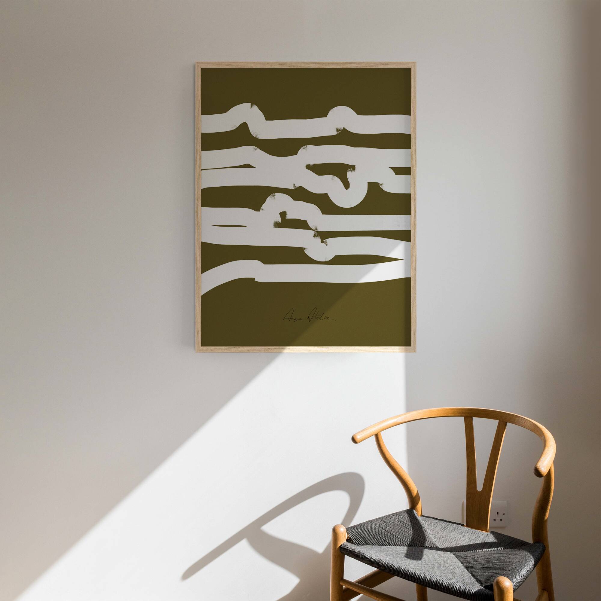 Impression giclée abstraite kaki, 50x70cm