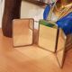 Miroir triptyque  de barbier 13x18cm