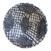 Modernist ceramic plate "Fish in a net" – Atelier Segui