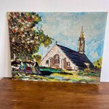 Oil on wood signed Delacourt