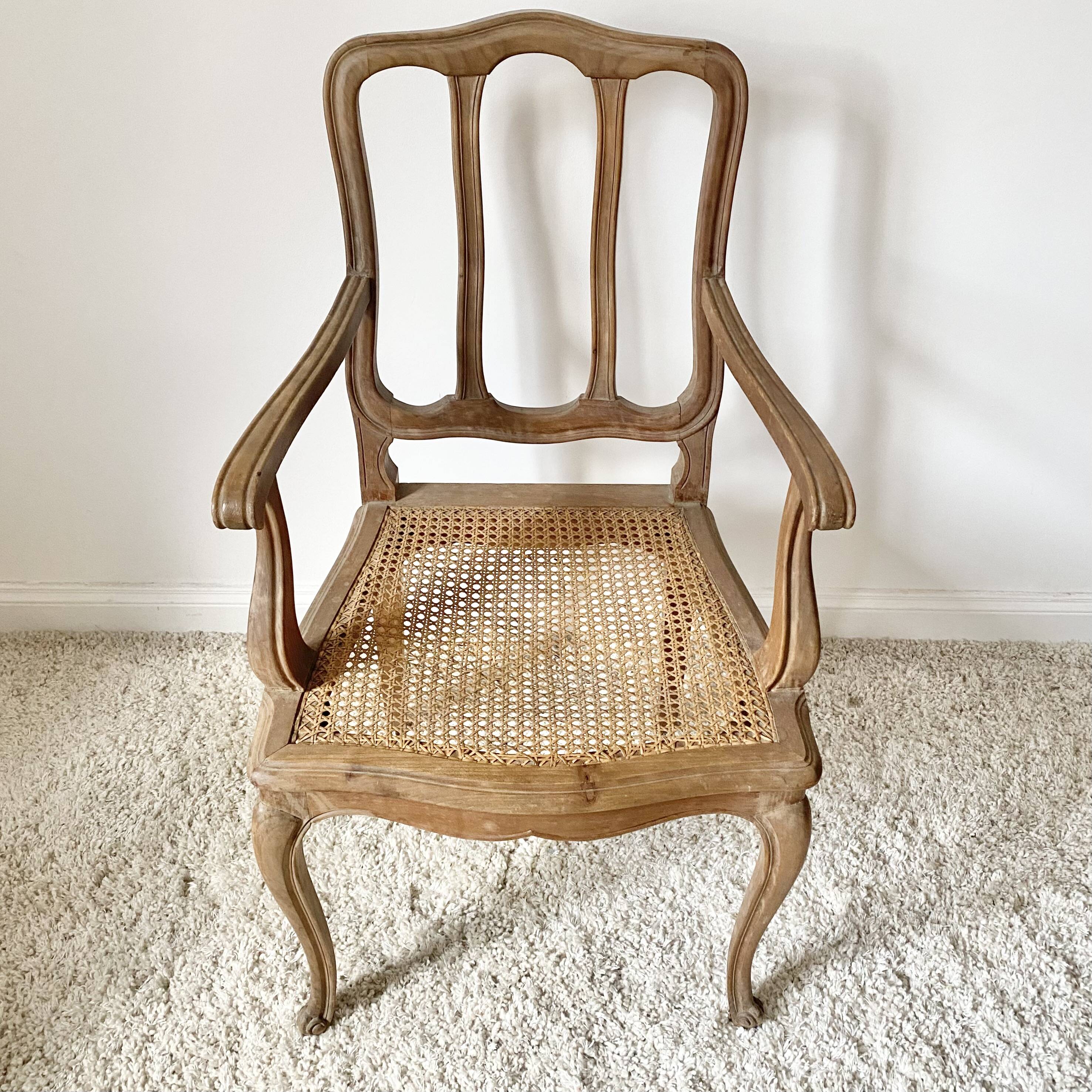Old cane armchair
