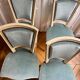4 louis xvi chairs in blue velvet and lacquered wood