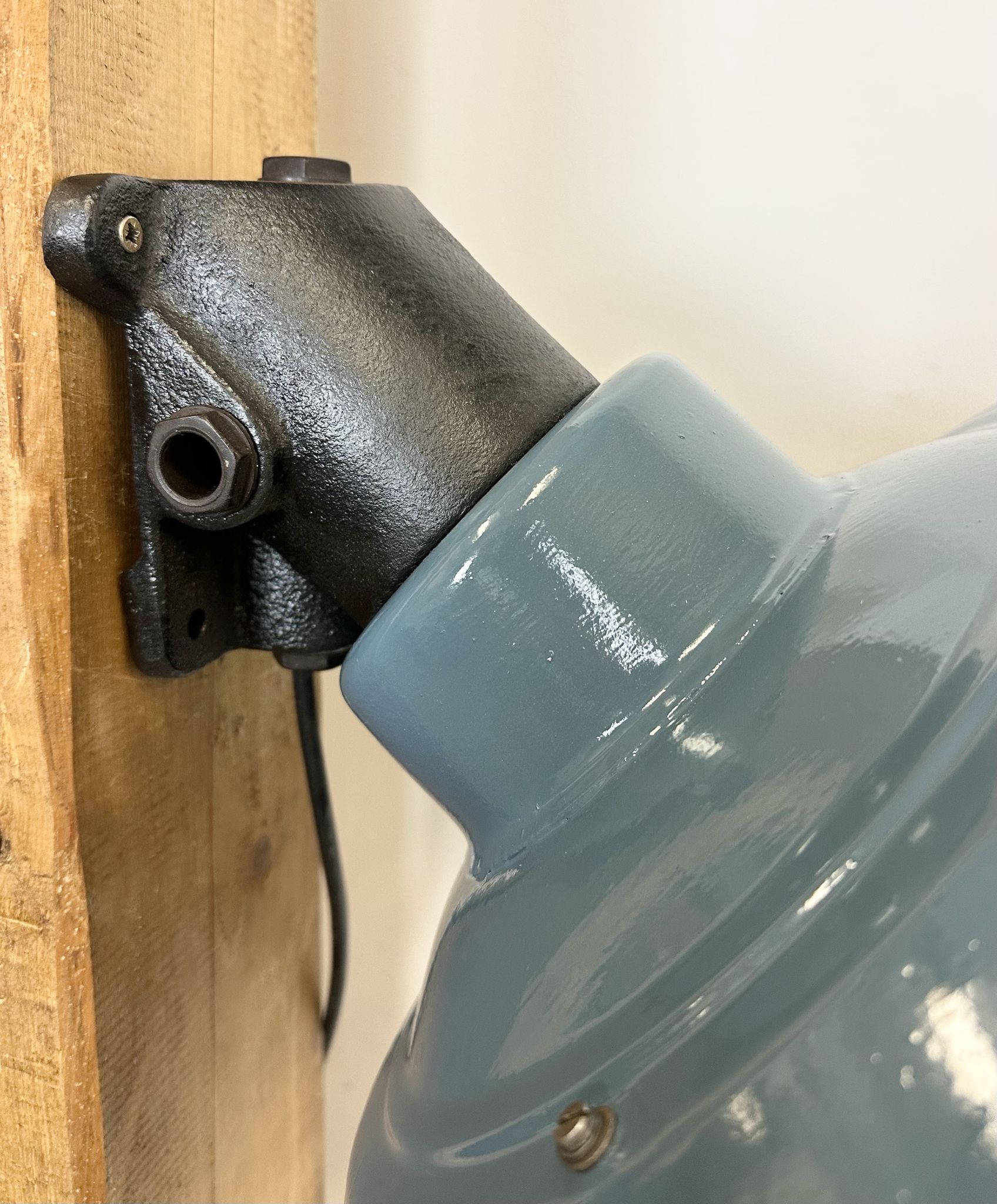 Industrial Blue Painted Factory Lamp Wall Light from Elektrosvit, 1960s