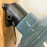 Industrial Blue Painted Factory Lamp Wall Light from Elektrosvit, 1960s