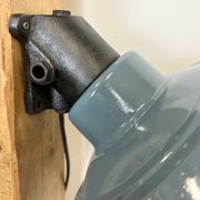 Industrial Blue Painted Factory Lamp Wall Light from Elektrosvit, 1960s