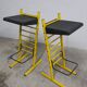 Paire de tabouret de bar italien ajustables jaune laqué et noir