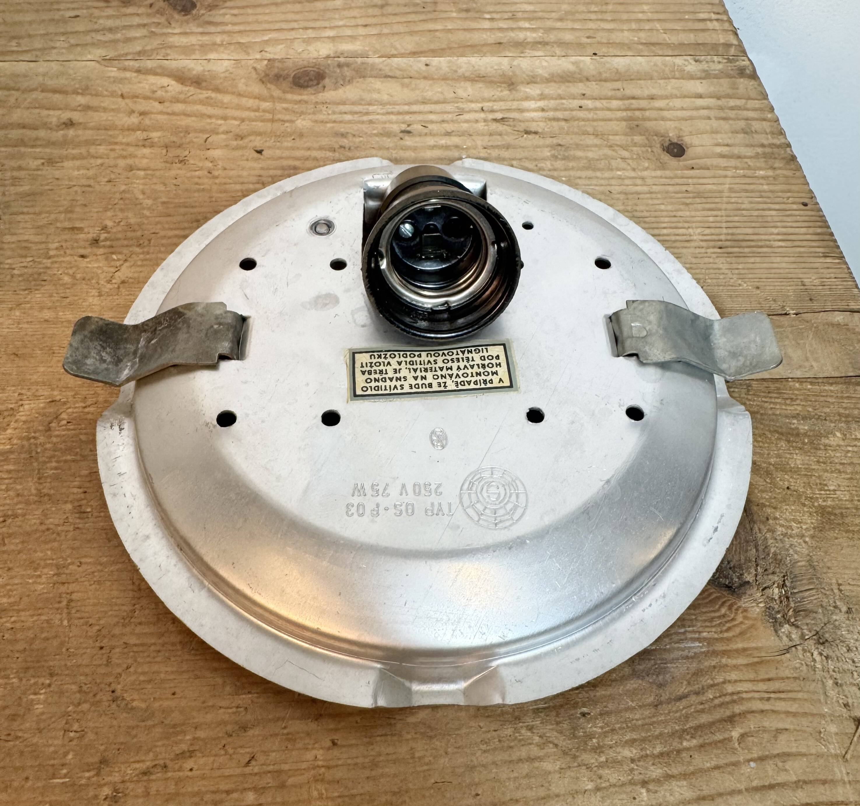 Vintage Wall Or Ceiling Light with Milk Glass, 1970s