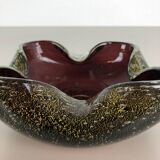 Murano glass ashtray "Golden Dust", Italy, 1970