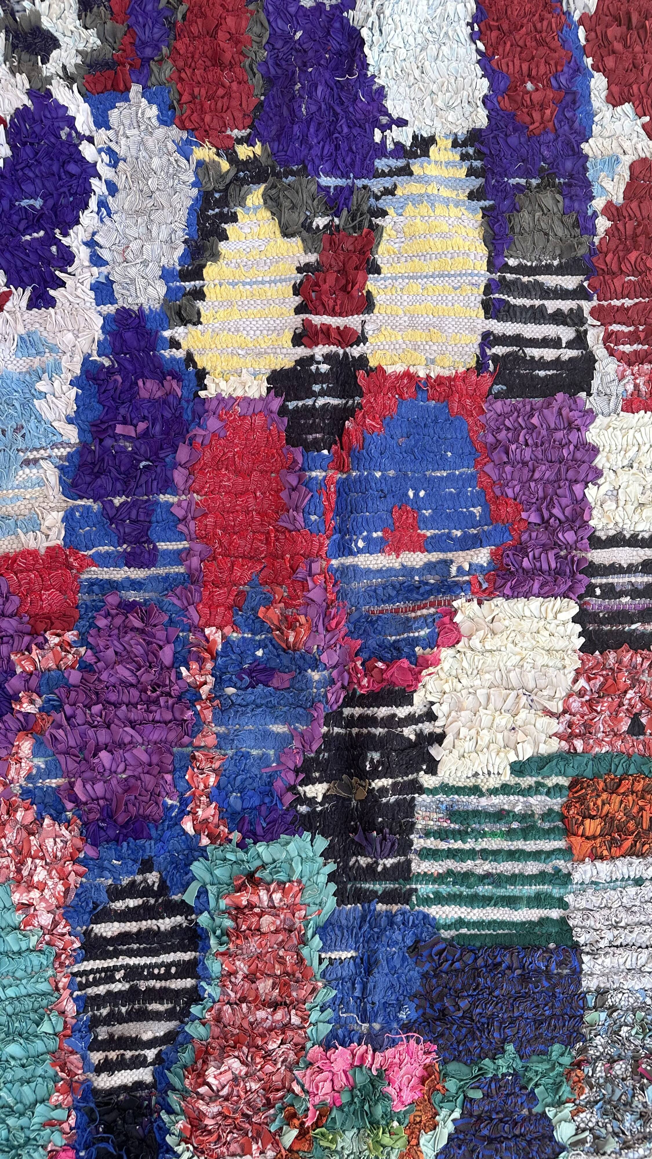 Moroccan carpet Boucherouite colored - 145 x 179 cm