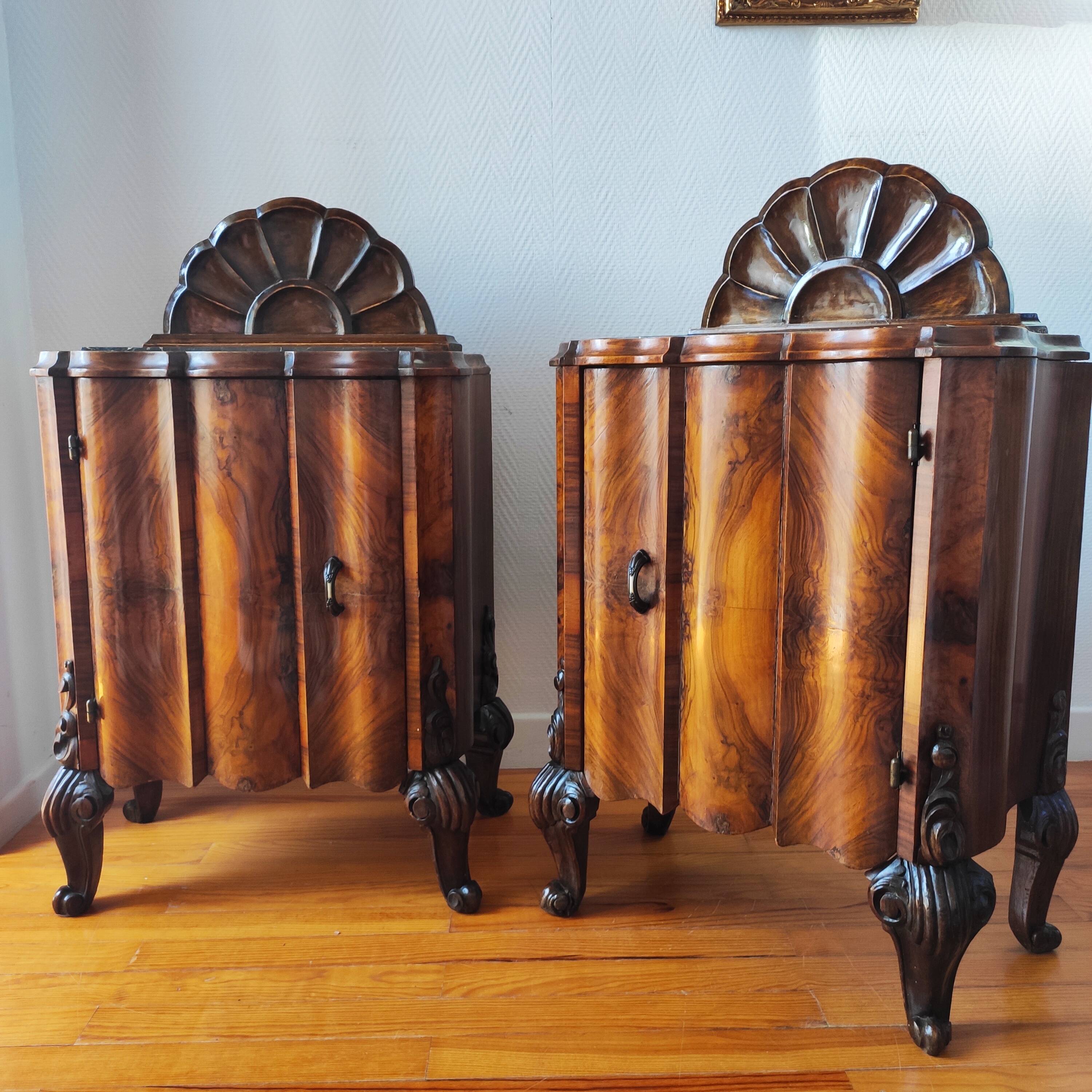 Pair of Italian Art Deco bedside tables