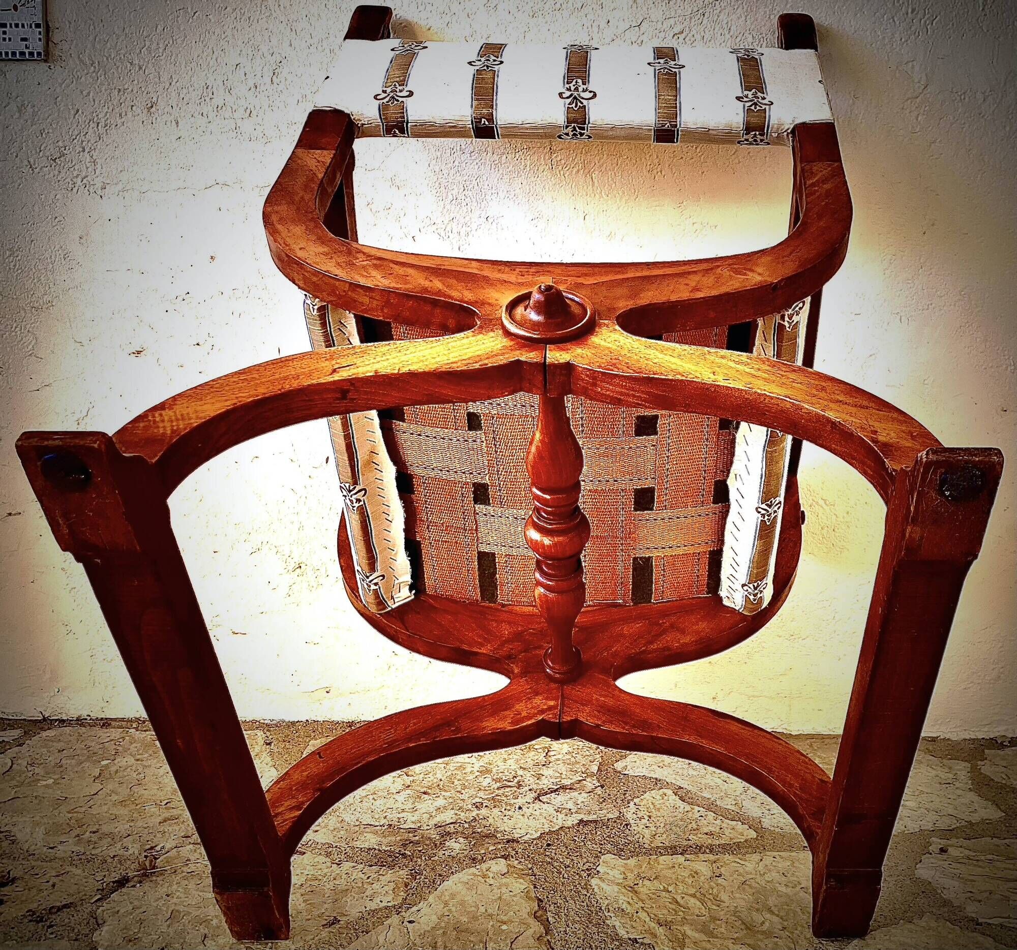 French Empire mahogany office chair with carved detail in the shape of