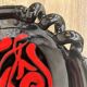 Vintage decorative bowl in black and red ceramic – 1960s/70s
