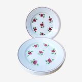 Set of 6 flat plates ceramic collection Rosine