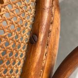 Curved wooden rocking chair Art Nouveau Jugendstil by Fischel, Austria, 1910s