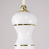 Vintage Italian Golden Ceramic & Glass Chandelier