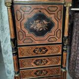 Secrétaire ancien (19ème siècle) en marquèterie de bois précieux