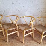Scandinavian CH24 Wishbone chairs by Hans Wegner for Carl Hansen