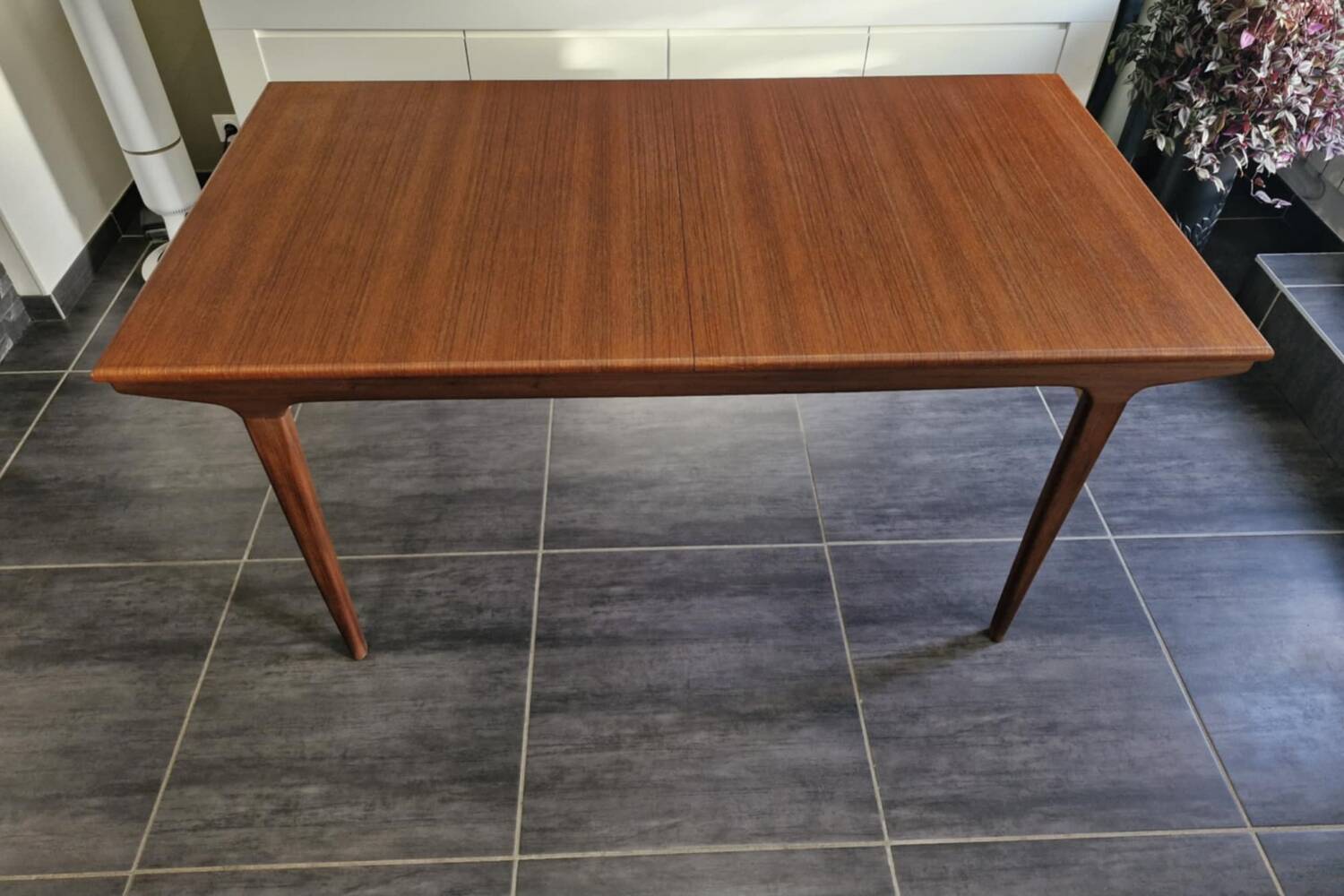 Scandinavian extendable teak table