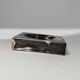 Vintage Black Beige White Marble Ashtray with Red Fabric Base - 1970s Italian Design, Heavy Desk Sculpture