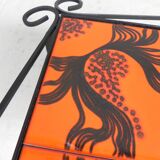 Vintage coffee table with 4 tiles, 1960s