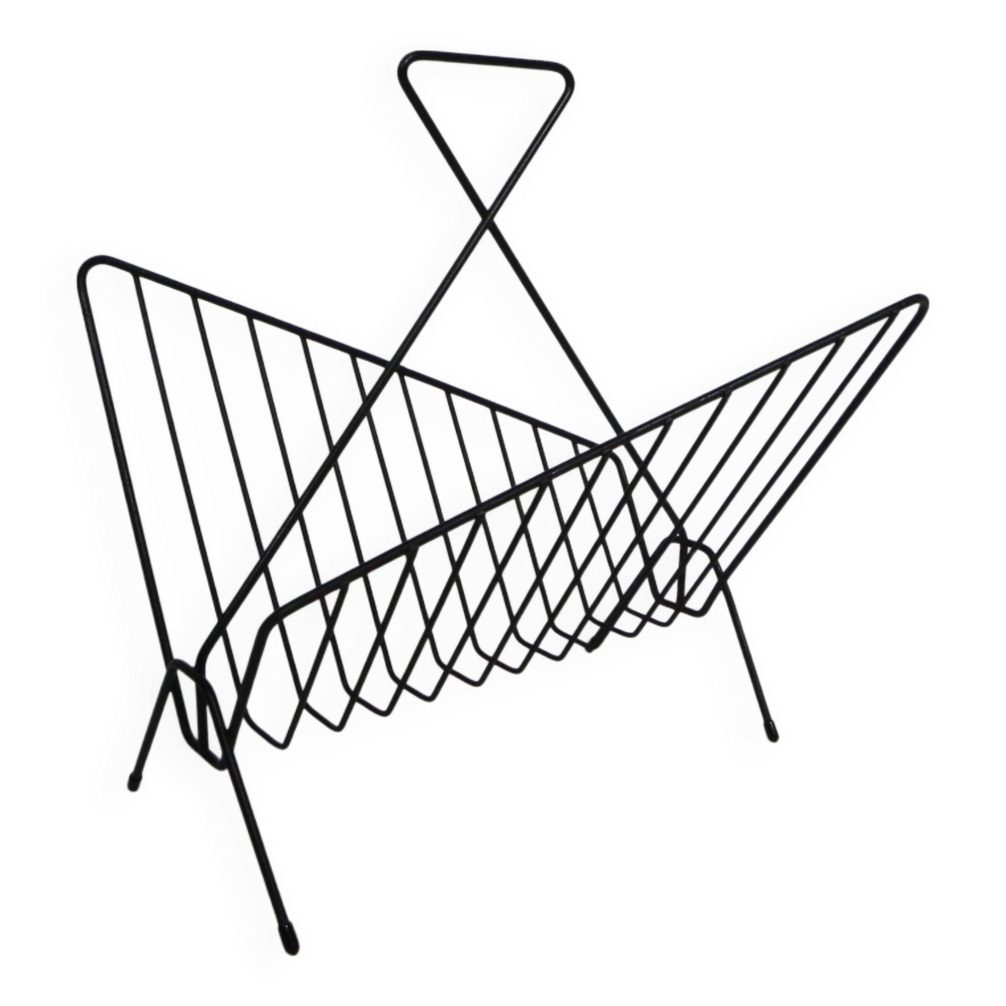 Metal magazine rack, newspaper rack, 1950s