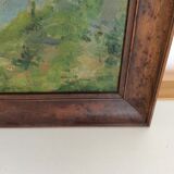 Tableau ancien, paysage de montagne