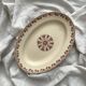 Oval ironstone dish with brown geometric decoration KG Lunéville