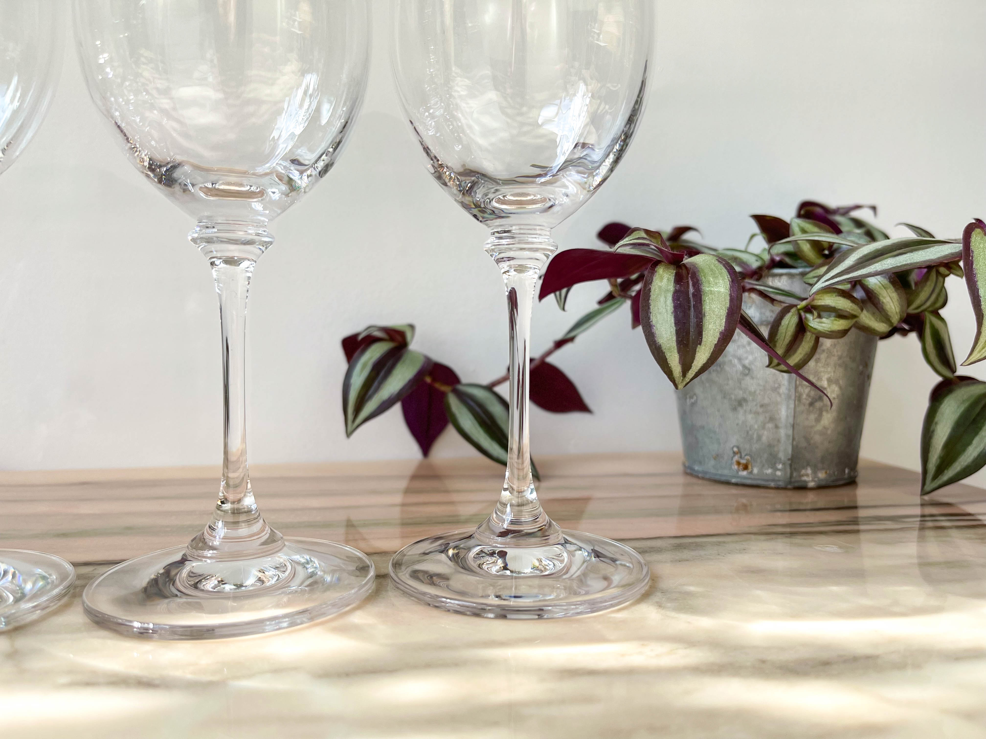 6 crystal red wine glasses Mikasa model Stephanie