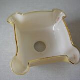 Old globe lampshade pendant in white caramel glass vintage decorative light fixture