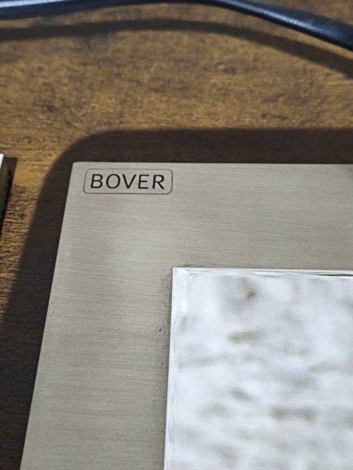 Pair of luxury lamps Bover model Ema - leather & nickel-plated brass