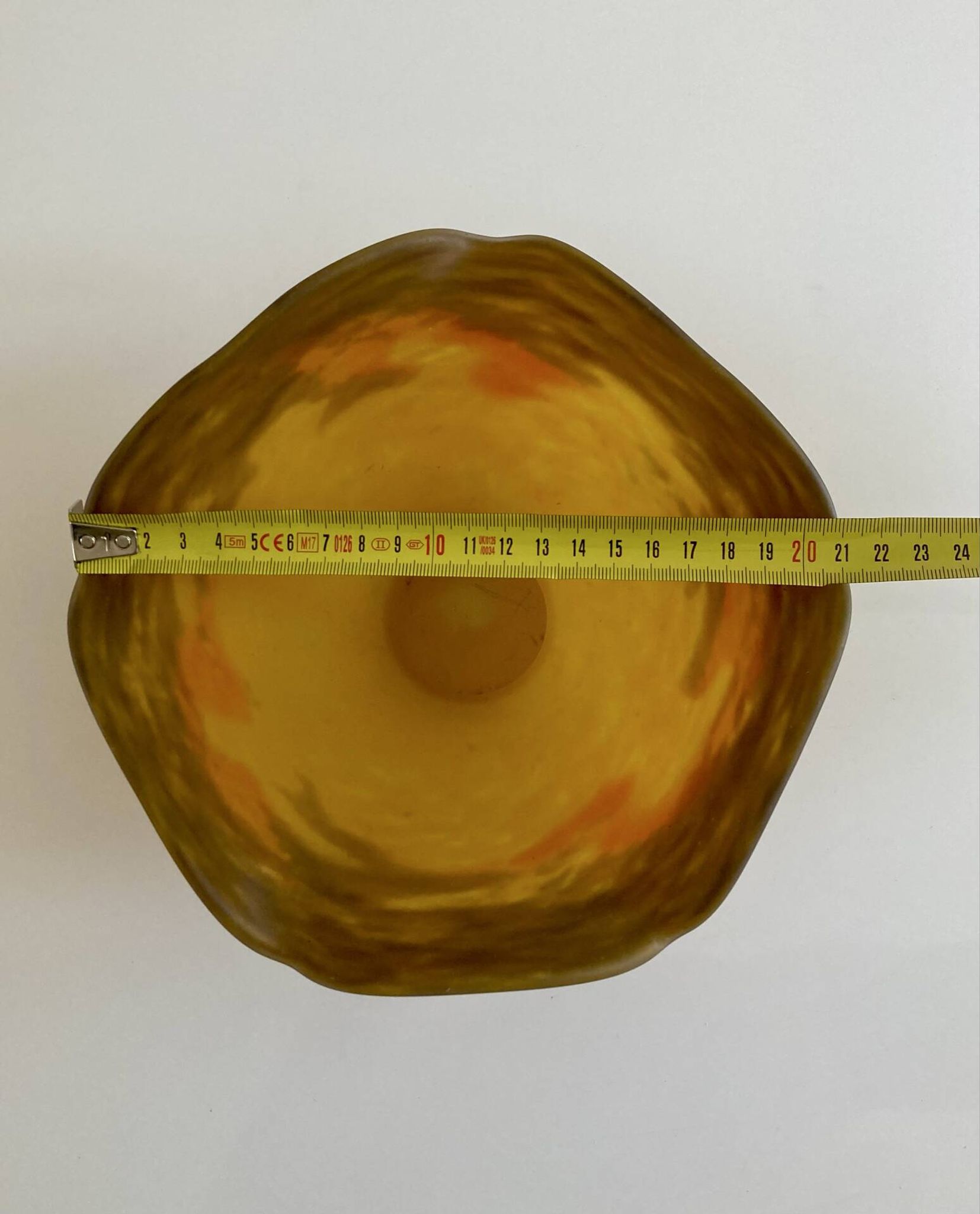 Glass footed coupe Nuagé signed by Muller Frères Lunéville.