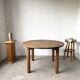 Brutalist round table in solid oak, 1950s.
