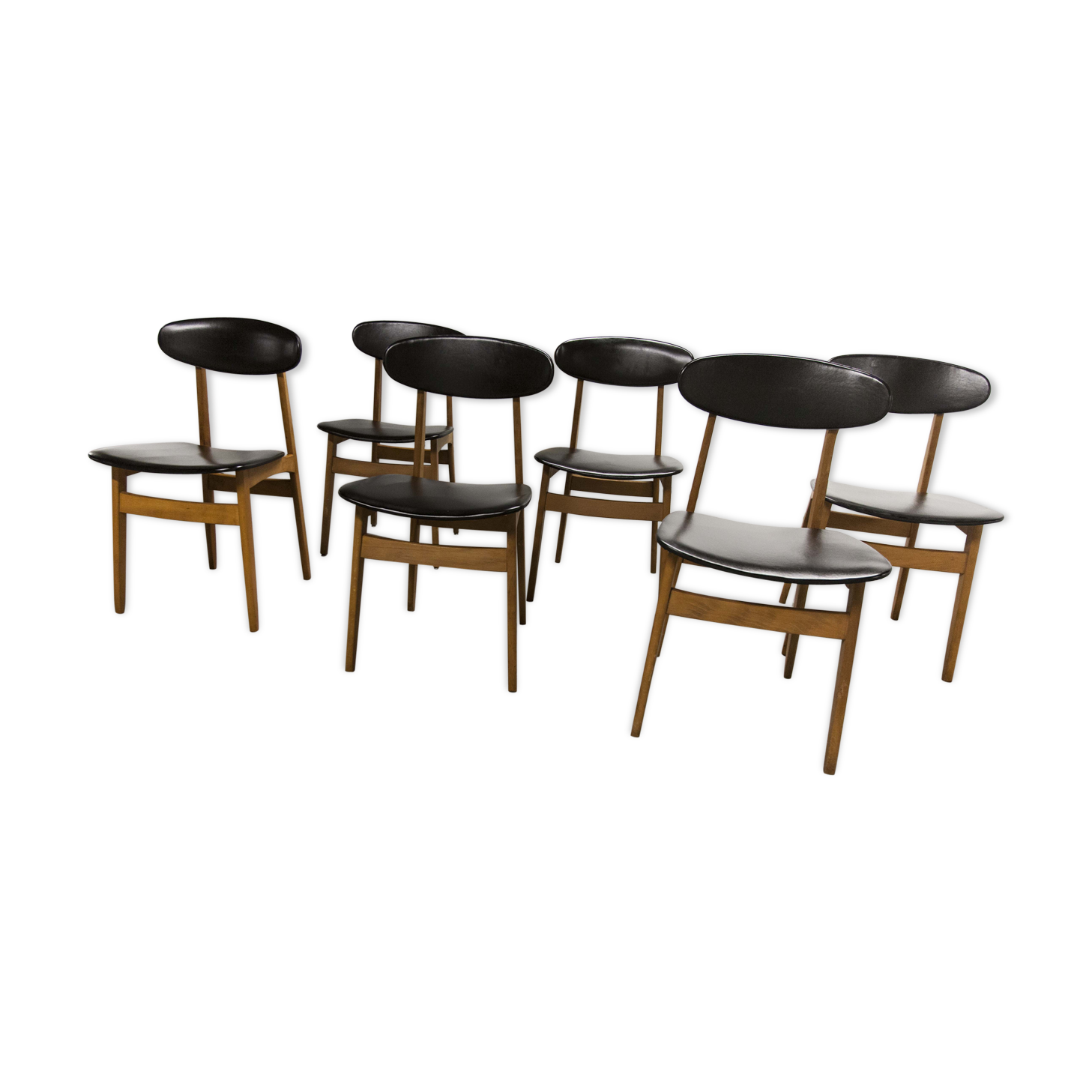 Set of 6 chairs Scandinavian oval back