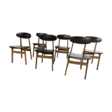Set of 6 chairs Scandinavian oval back