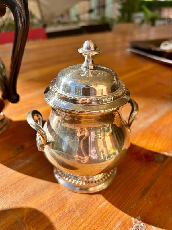 Silver-plated metal coffee service