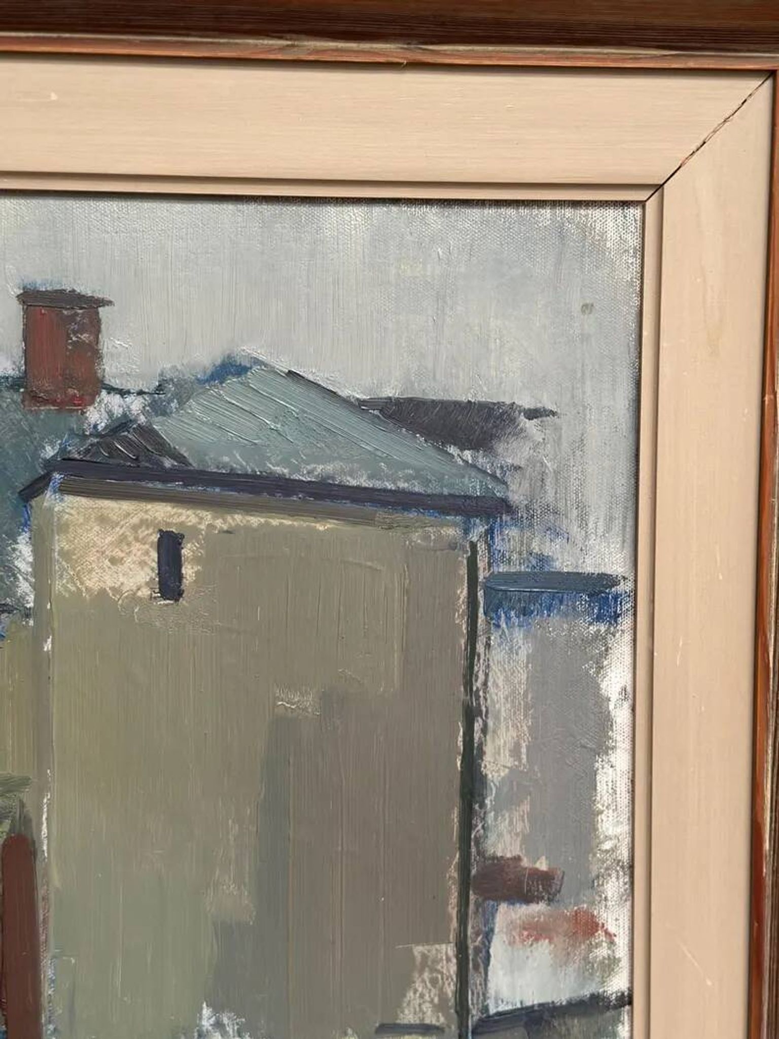 Original Swedish Oil on Canvas – “Sage House” by Gustav‑Adolf Johansson – Signed – Vintage & Framed