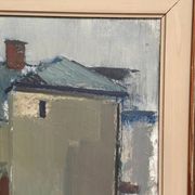 Original Swedish Oil on Canvas – “Sage House” by Gustav‑Adolf Johansson – Signed – Vintage & Framed
