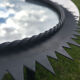 Vintage black metal sun mirror 1960