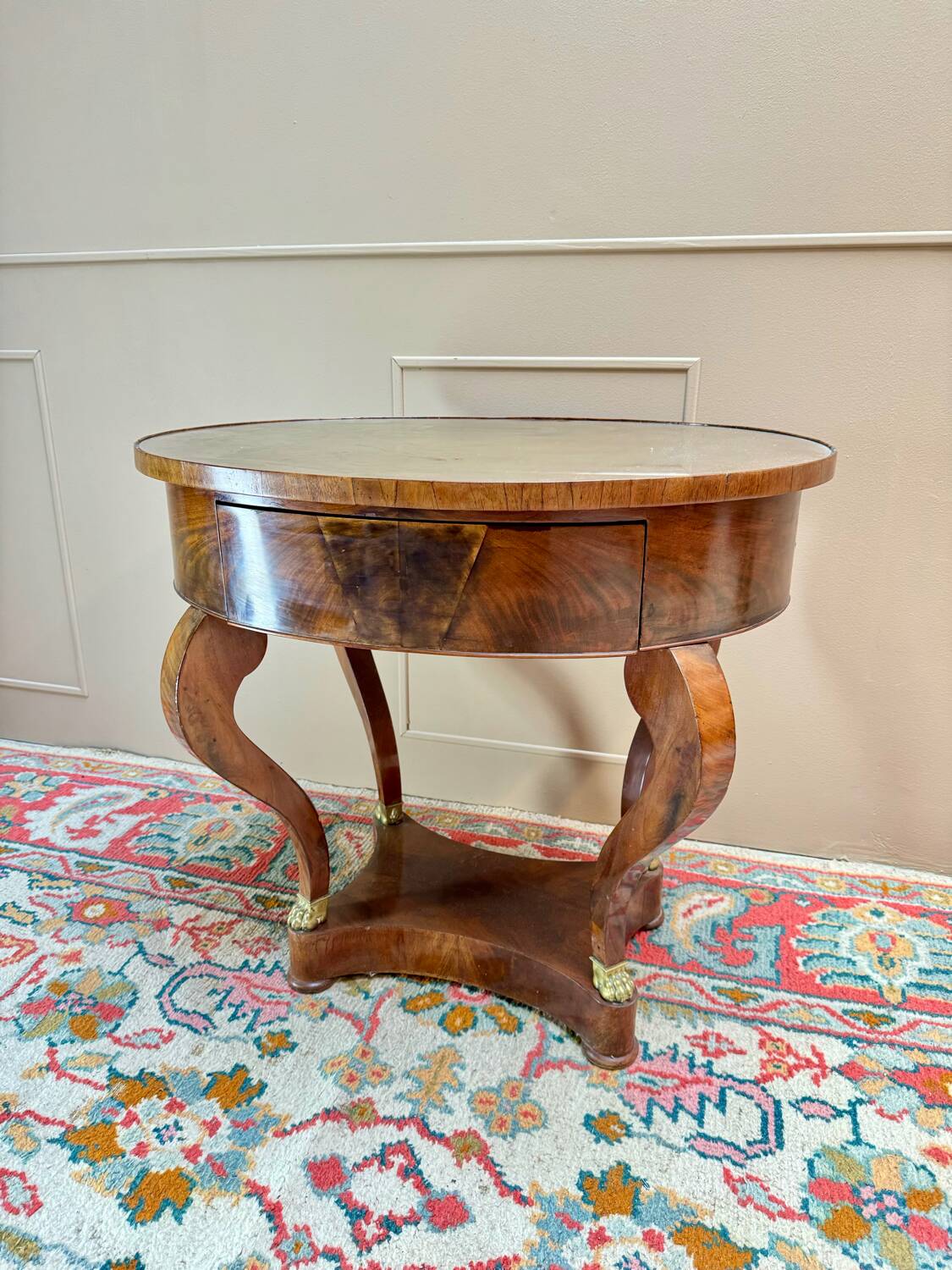 Gueridon, Mahogany Coffee Table from the Empire Period, 19th Century