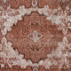 Overdyed handmade persian rust brown wool area rug - 241x342cm