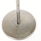 Pair of postmodern 1980s candlesticks, stainless steel and brass