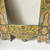 Antique wooden painted frame with flower motifs   88 cm x 47 cm