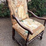 Fauteuil bobine ancien baroque france 17ème siècle tapisserie au petit point