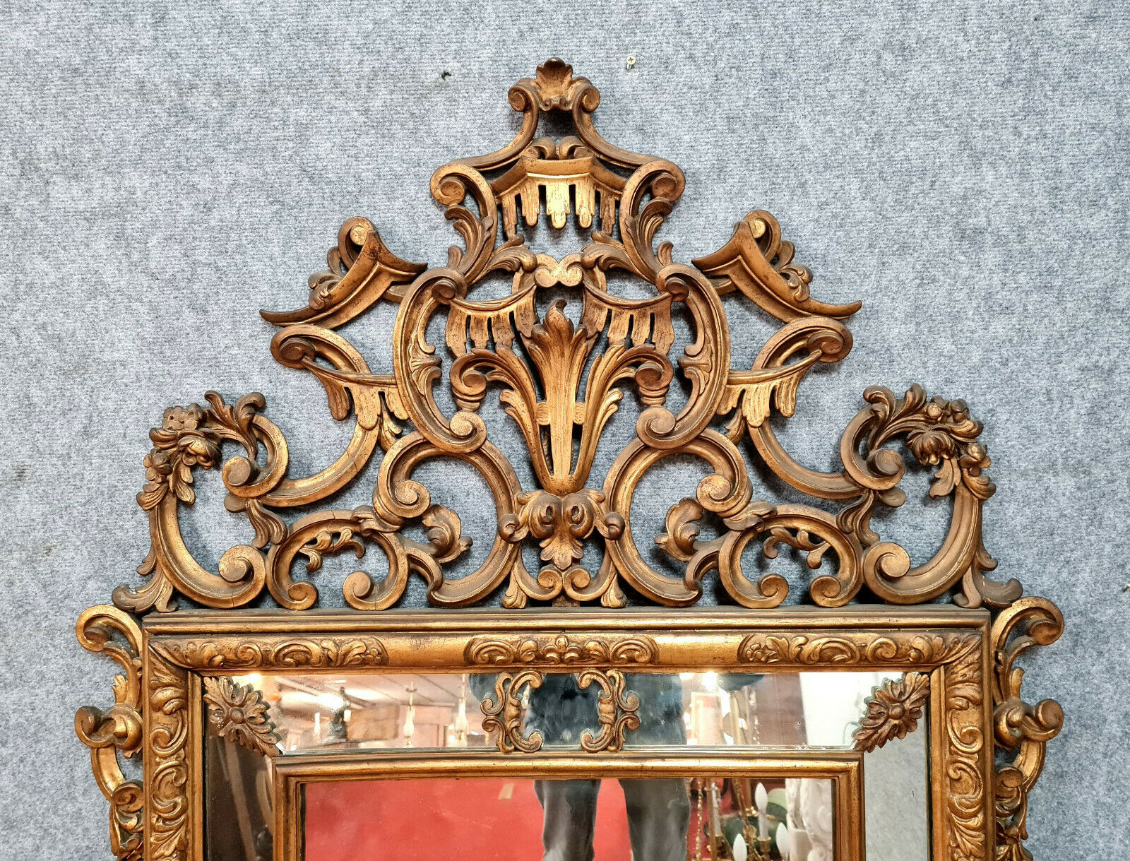 mirror Louis XV- Regency a pare closed in gilded wood around 1850-1880   166x93cm