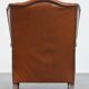 Cognac-Colored Cowhide Leather Wingback Chair in English Style