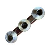 Stylish mid‑century modern candlestick JRUS‑Metall wood+metal German 1960