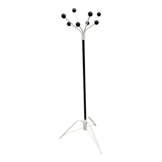 Parrot coat rack 1960 in metal, white and black