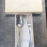 Pair of monogrammed cutlery "YB" Christofle Marly model