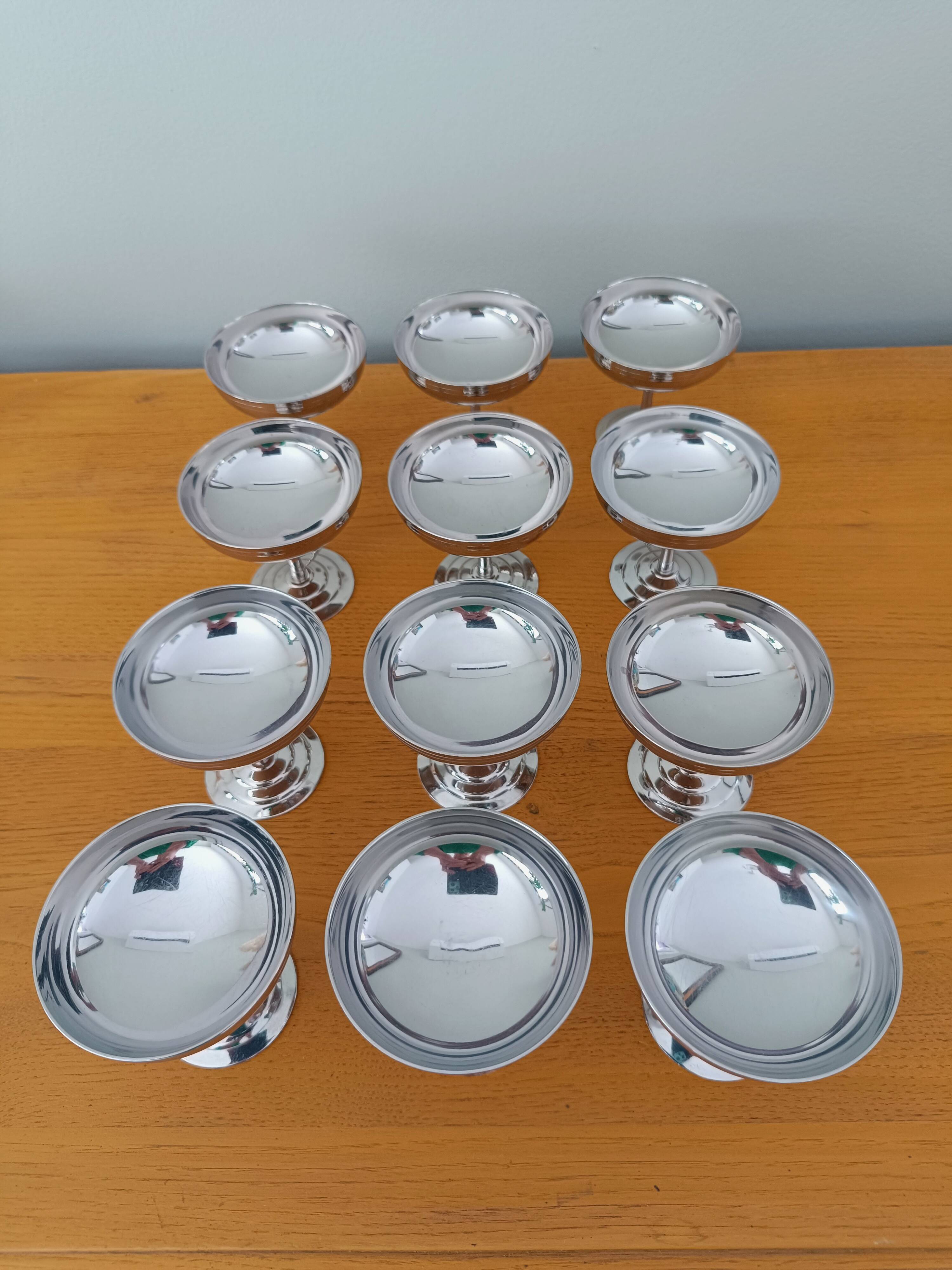 Rémy Letang stainless steel ice cream cups, set of 12