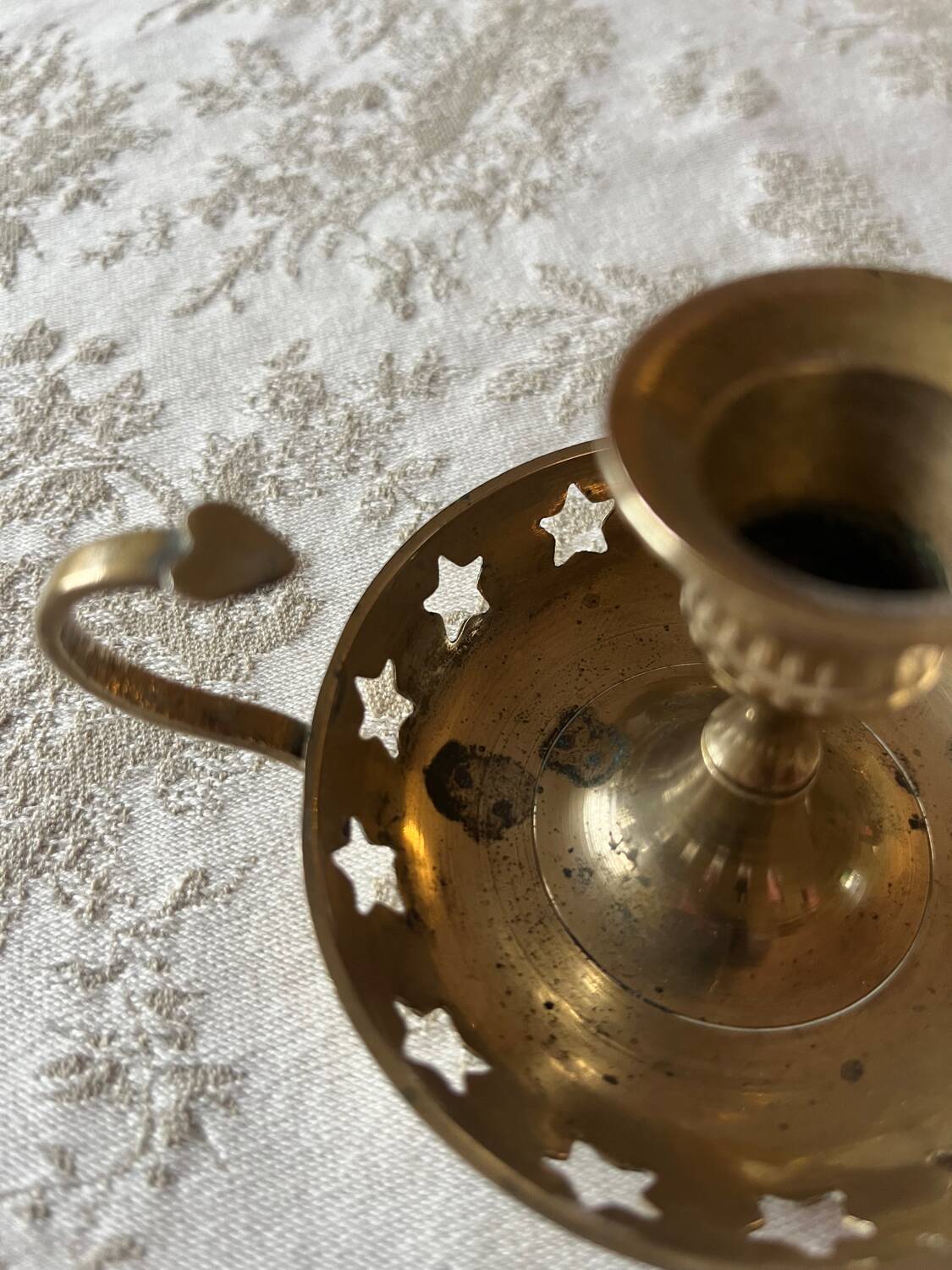 Brass cellar rat candlestick